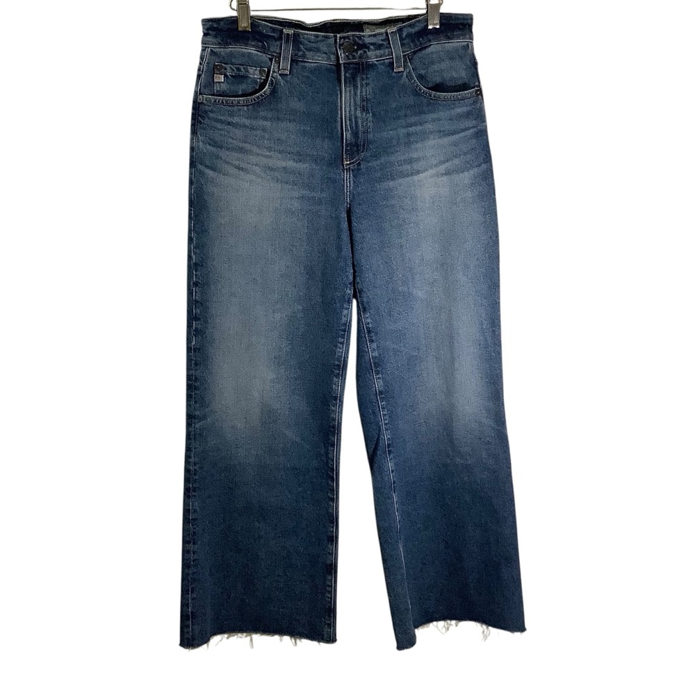 Ag Adriano Goldschmied Wide Leg Flare Jeans - Dark Blue Wash
